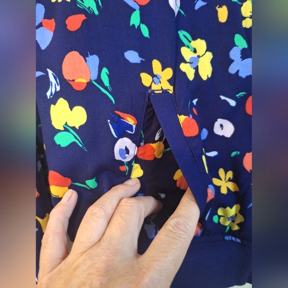 Tommy Hilfiger Girls XL reversible chambray denim navy floral bomber jacket - Picture 9 of 12